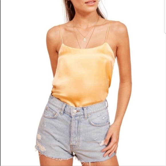 Reformation Yellow Satin Tank Top - Picture 3 of 8